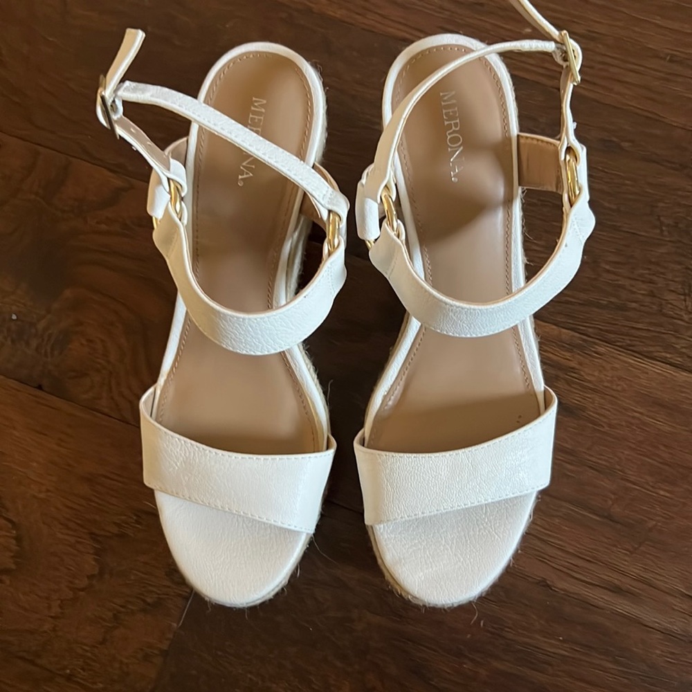 Merona rope white wedges